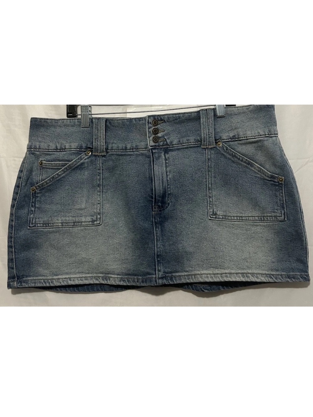 No Boundaries Skort 20 Stretch Denim Mini Skirt with Shorts Underneath Plus Size